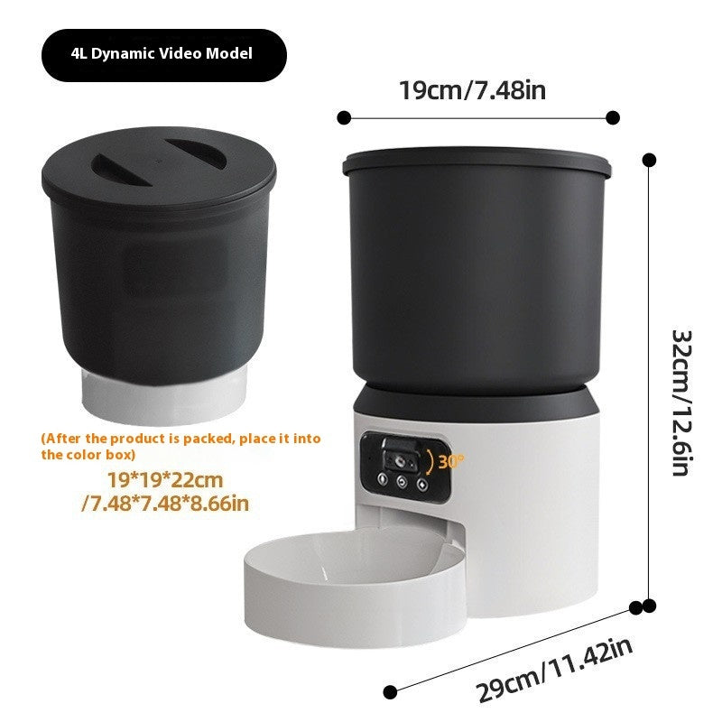 4L Smart Feeder Pet Cat Dog Timing Remote Monitoring