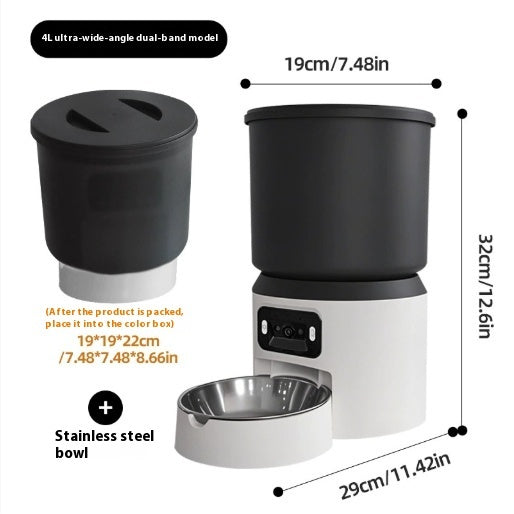4L Smart Feeder Pet Cat Dog Timing Remote Monitoring