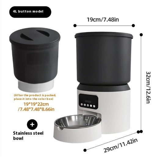 4L Smart Feeder Pet Cat Dog Timing Remote Monitoring